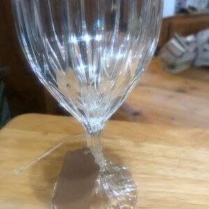 Mikasa Clear Glass Goblet park lane pattern 6 1/2 tall 3 inches diameter